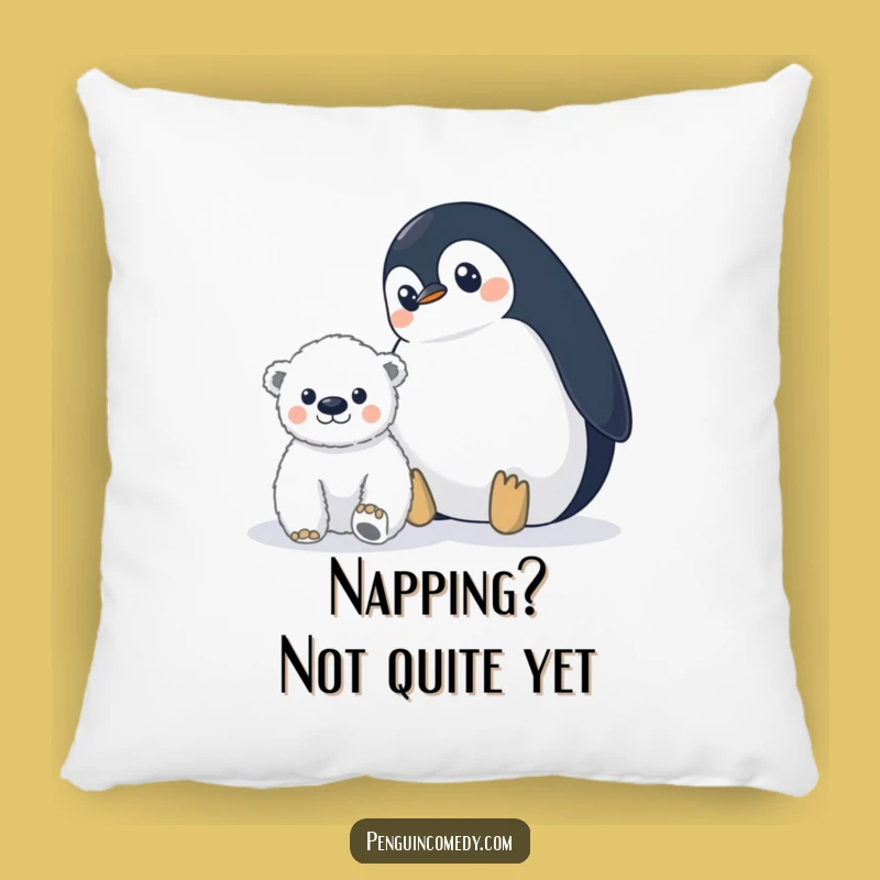 Funny Penguin Polar Bear Pillow: Cozy Wide-Eyed Comfort, Perfect Funny Gift