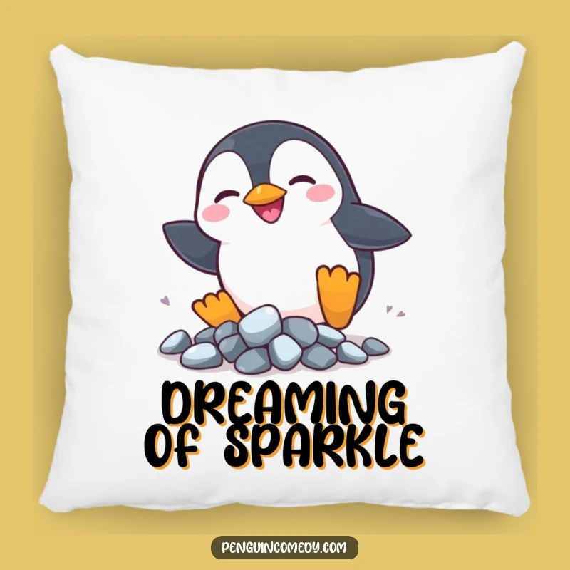 Funny Penguin Rocks Pillow - Cozy Silly Comfort, Adorable Hilarious Gift!
