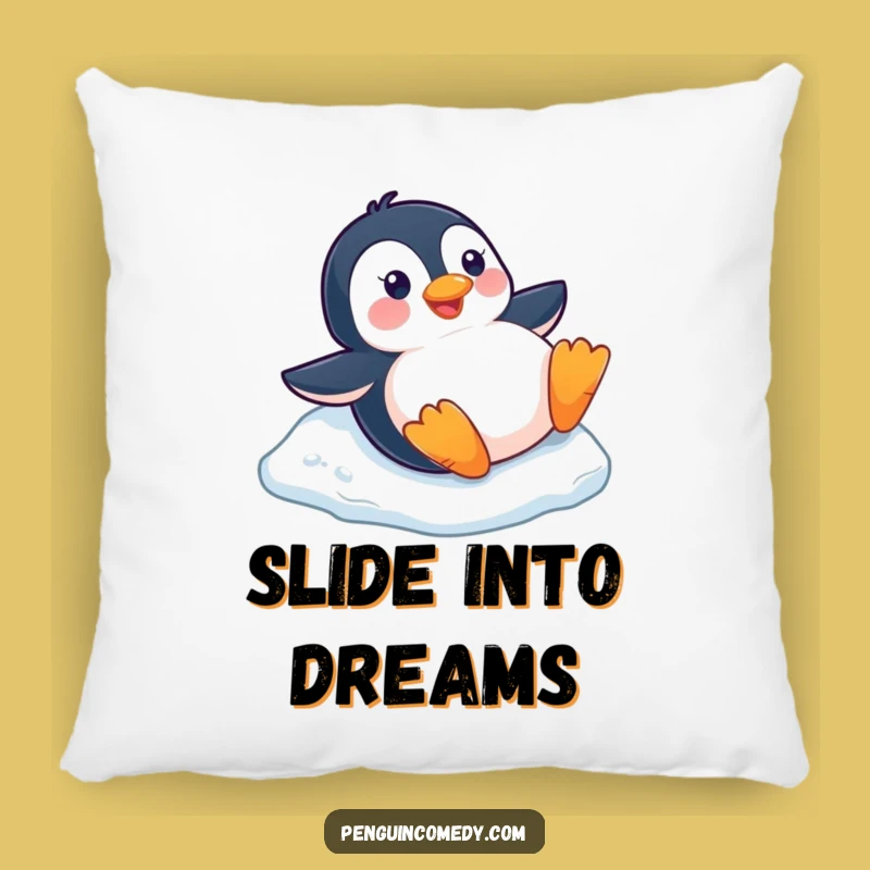 Funny Penguin Slide Pillow: Cozy Winter Comfort, a Sweet Funny Gift