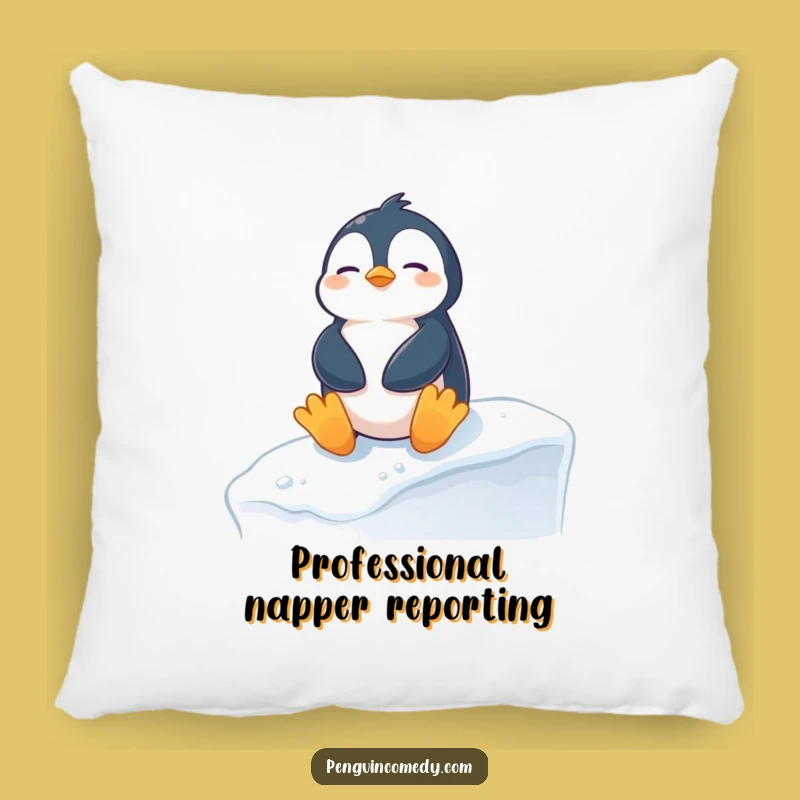 Funny Penguin Sunbathing Pillow: Cozy Snowy Ledge Comfort, Perfect Funny Gift
