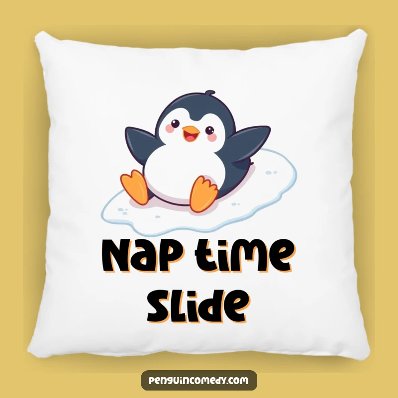 Funny Playful Penguin Pillow: Cozy Slide Comfort, Whimsical Funny Gift