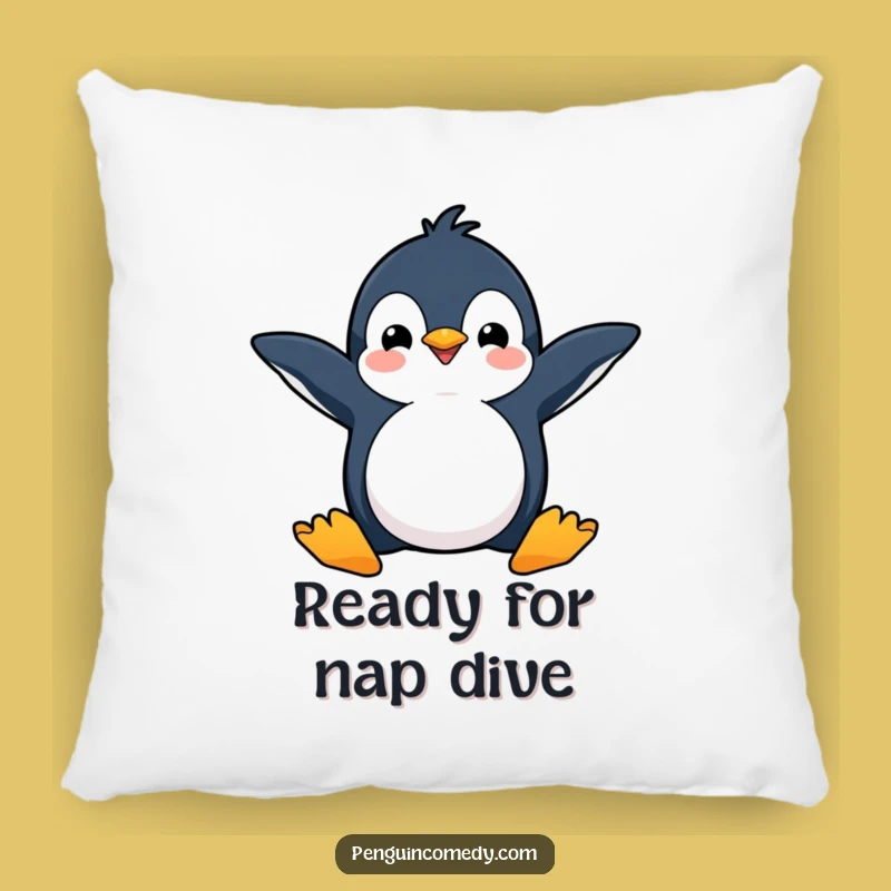 Funny Happy Penguin Dive Pillow: Cozy Comfort with Energetic Flair