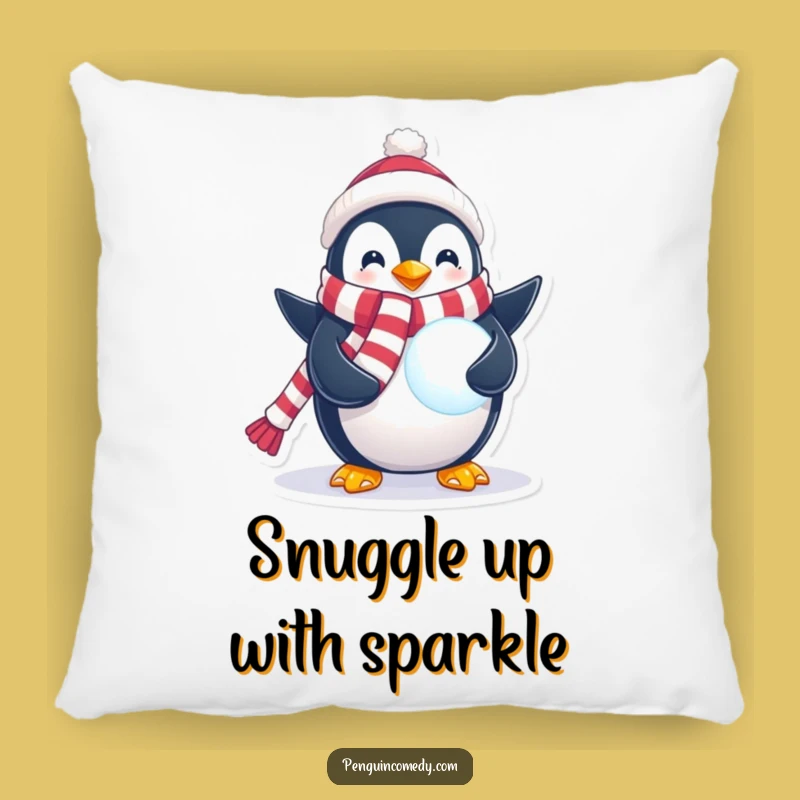 Funny Penguin Snowball Pillow: Comfy Cushion for Your Winter Magic Dreams