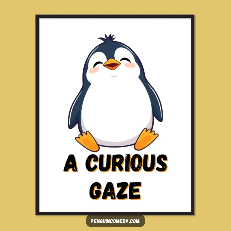 Funny Giggling Penguin Digital Art: Instant Whimsical Decor