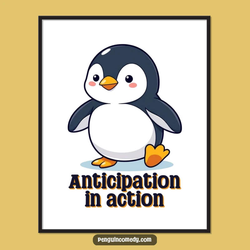 Funny Penguin Diving Digital Art: Alert Action Decor, Perfect Funny Gift