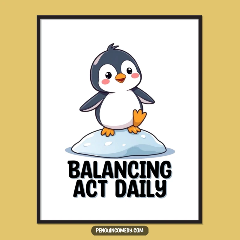 Funny Slipping Penguin Digital Art: Instant Hilarious Wobbles for Walls