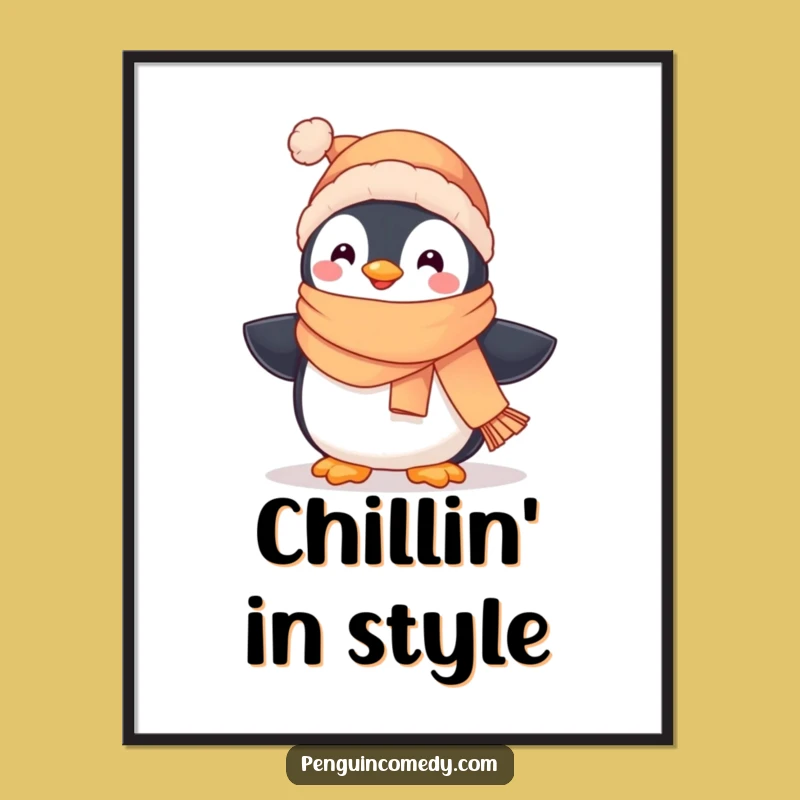 Funny Penguin Digital Print - Instant Download of Cute Penguin Art, Decor Gift