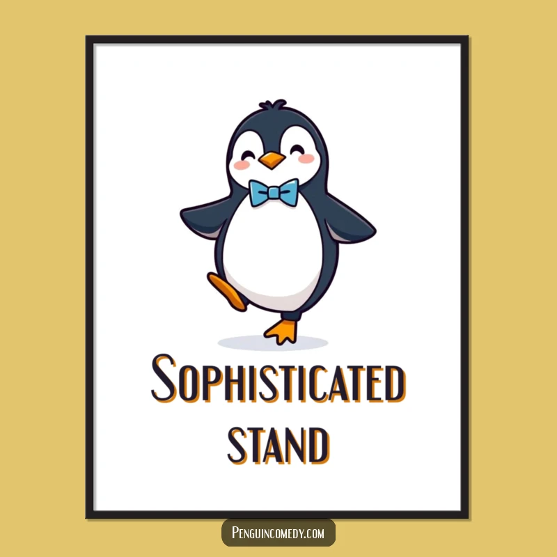 Funny Penguin Bow Tie Digital Art: Instant Classy Decor