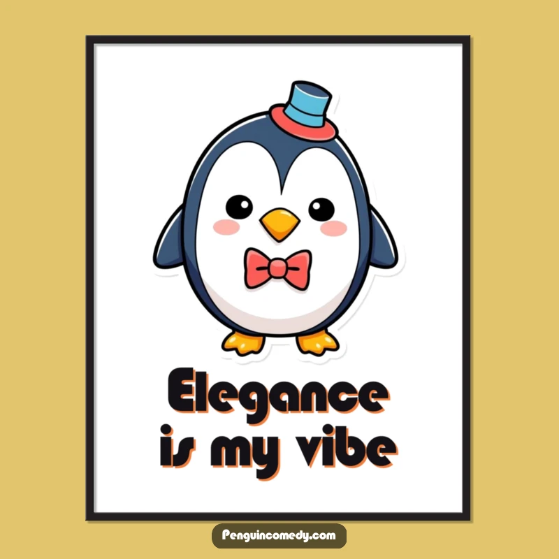 Funny Penguin Digital Art - Dapper Bird Printable Wall Decor Gift