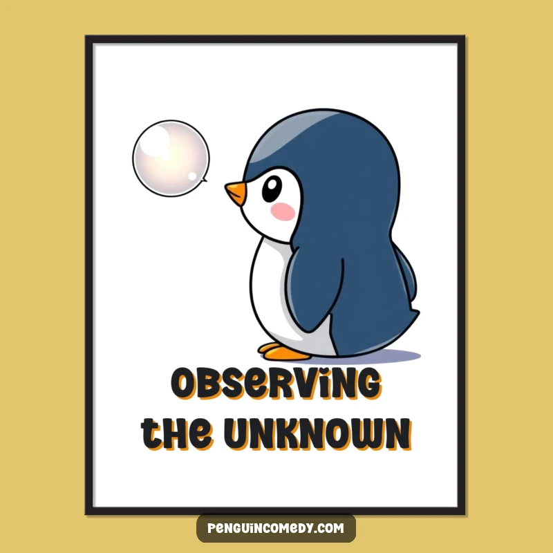 Funny Penguin Bubble Digital Art: Instant Whimsy & Humorous Decor for Your Walls