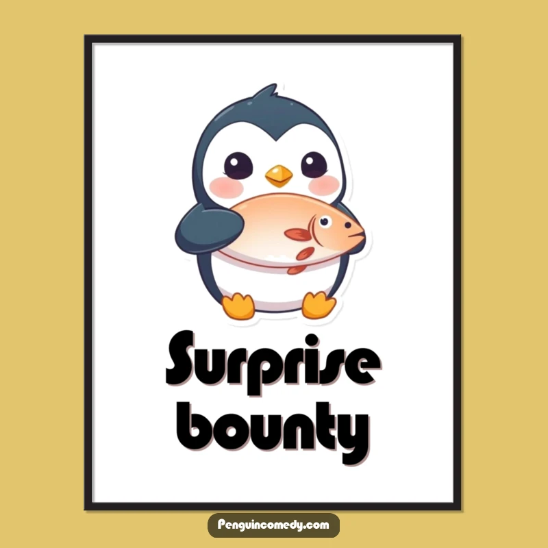 Funny Penguin Fish Digital Art: Instant Hilarious Decor