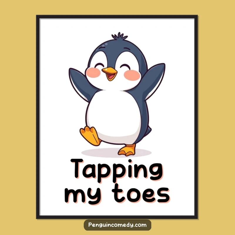 Funny Penguin Dance Digital Art: Cheerful Bird Printable, Instant Joyful Decor