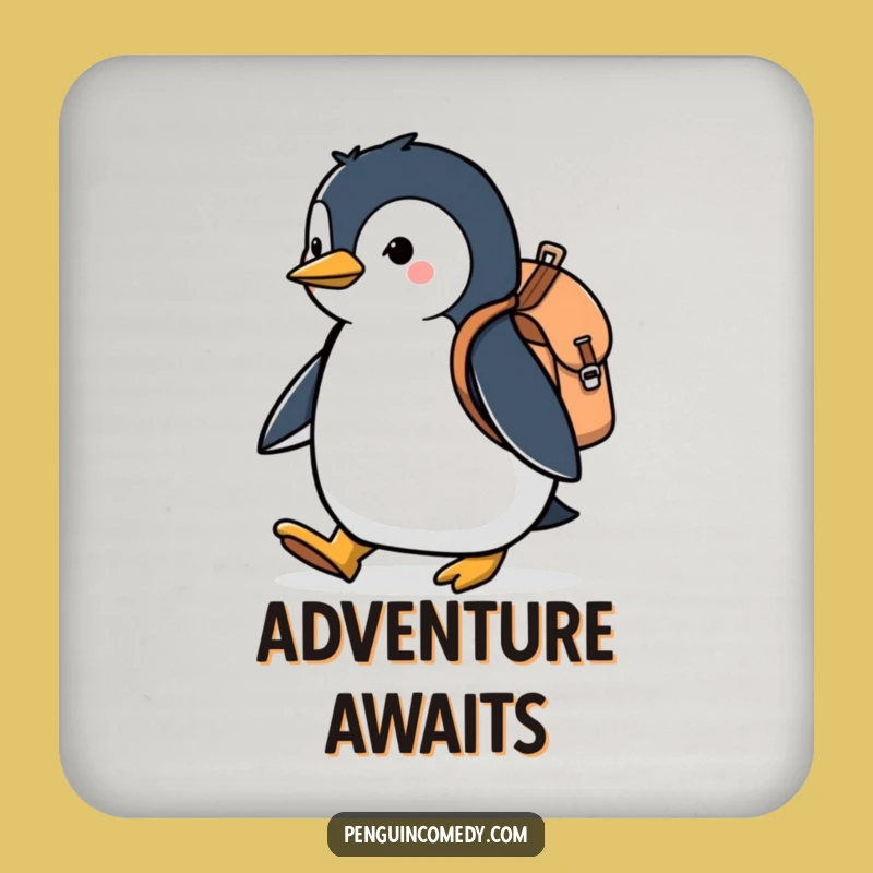Funny Penguin Adventurer Coaster Set - Hilarious Protection for Your Surfaces