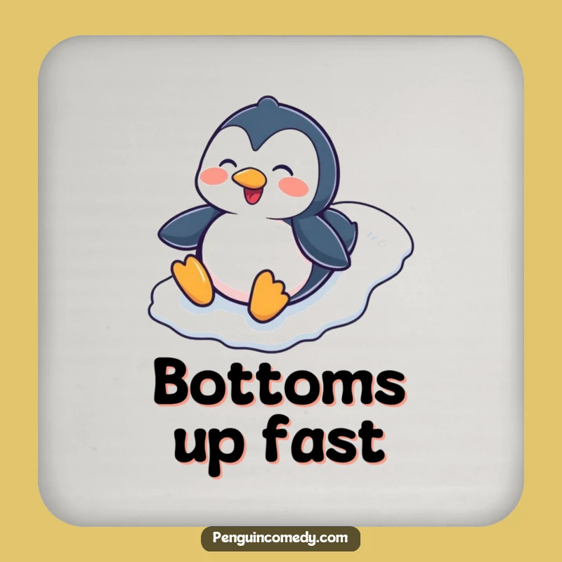 Funny Penguin Sliding Down Hill Coaster - Hilarious Protection for Your Surfaces