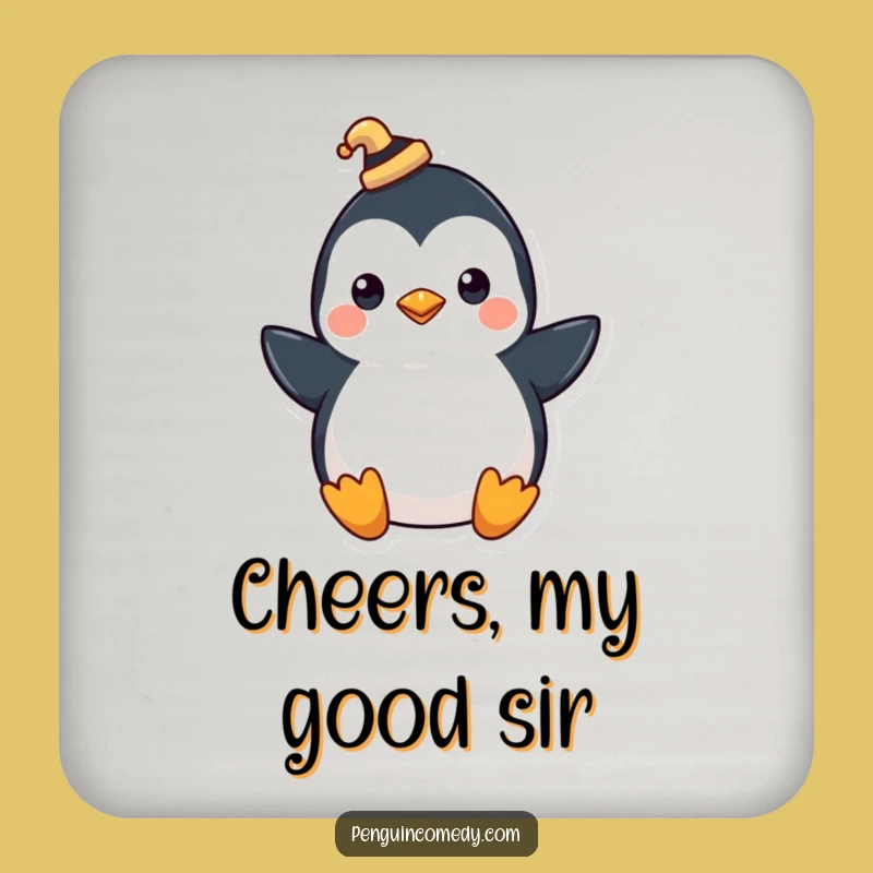 Funny Penguin Hat Coasters: Protect Surfaces with Dapper Charm