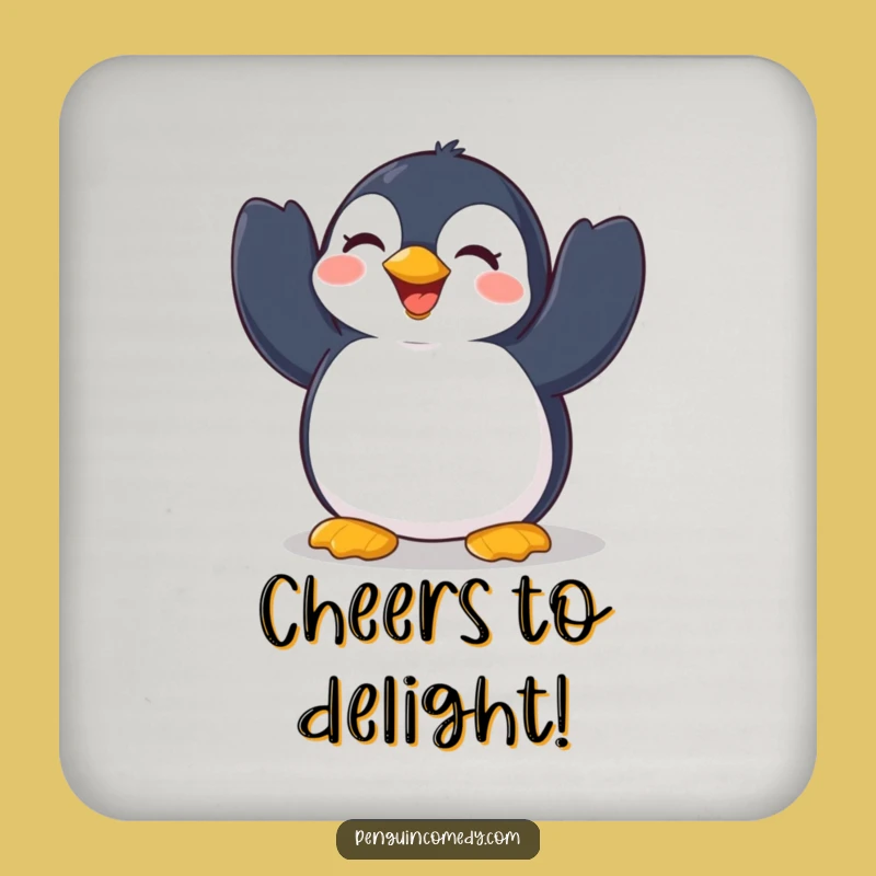 Funny Penguin Flap Drink Coaster: Protect Surfaces with Cheerful Delight, Perfect Gift!