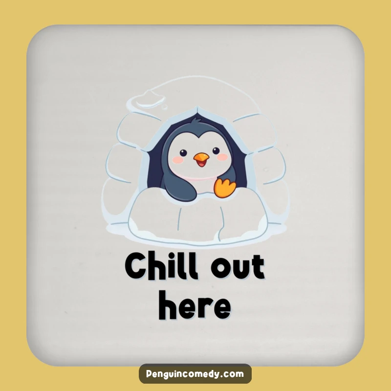 Funny Penguin Coaster - Cheerful Igloo Table Protector