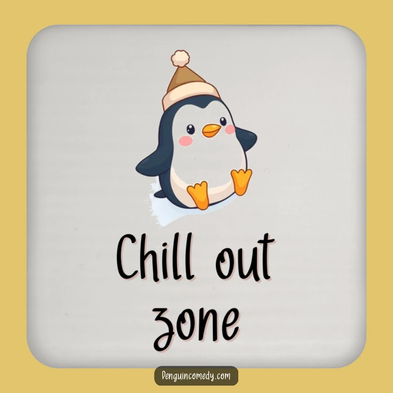 Funny Penguin Hat Slide Coasters: Tiny Hat Penguin Surface Protection with Fun