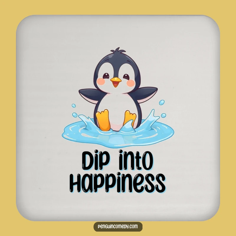 Funny Penguin Coaster: Playful Puddle Protector, Perfect Humorous Table Gift!