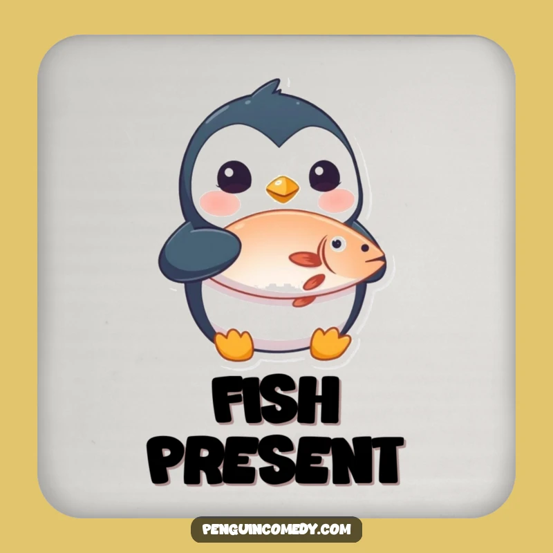 Funny Penguin Fish Coasters: Protect Surfaces with Humor