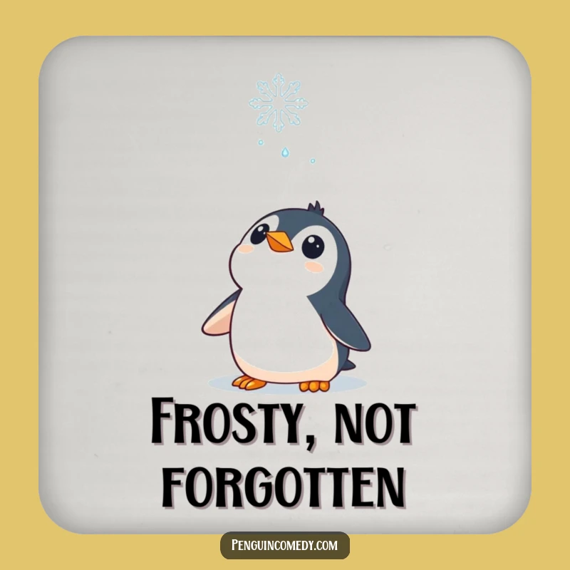 Funny Penguin Coaster: Curious Snowflake Watch, Perfect Humorous Winter Decor Gift!