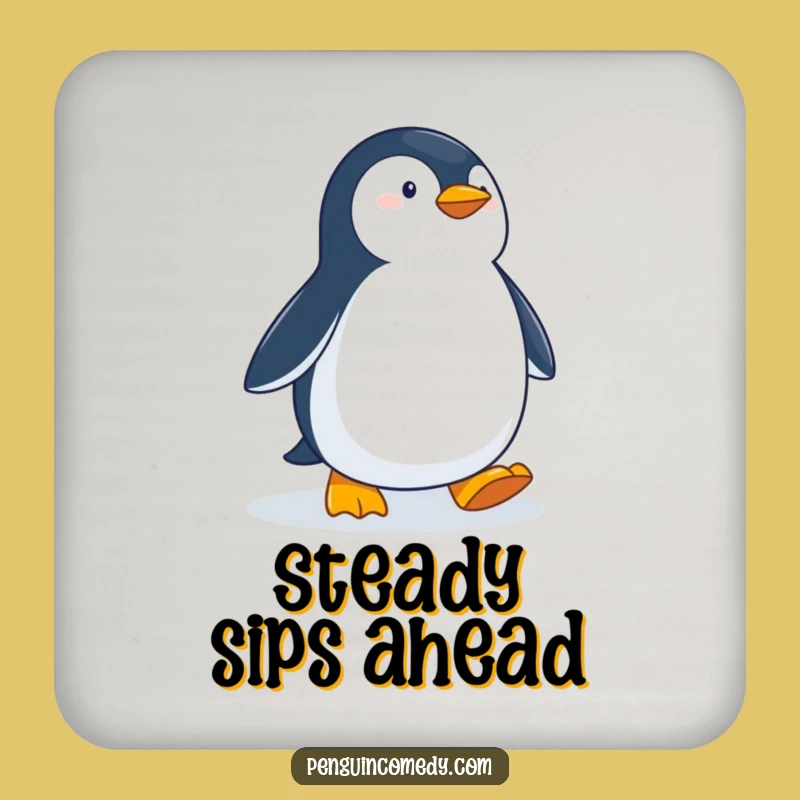 Funny Determined Penguin Coasters: Protect Surfaces with Purposeful Waddles