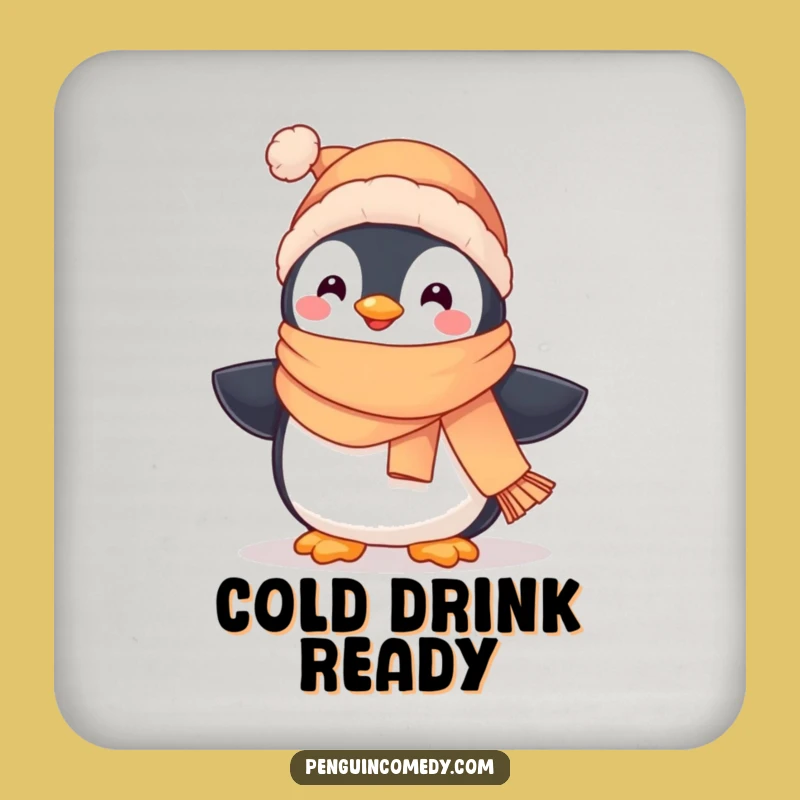Funny Penguin Coasters - Set of Cute Waddle Art, Protect Surfaces Gift