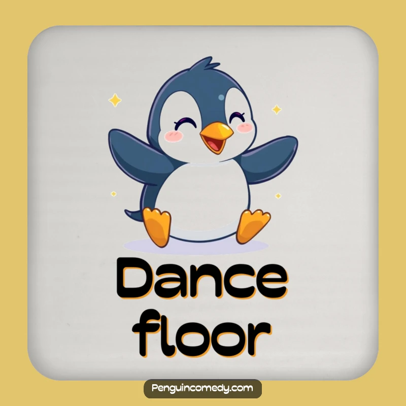 Funny Penguin Dance Coaster Set - Hilarious Protection for Your Surfaces