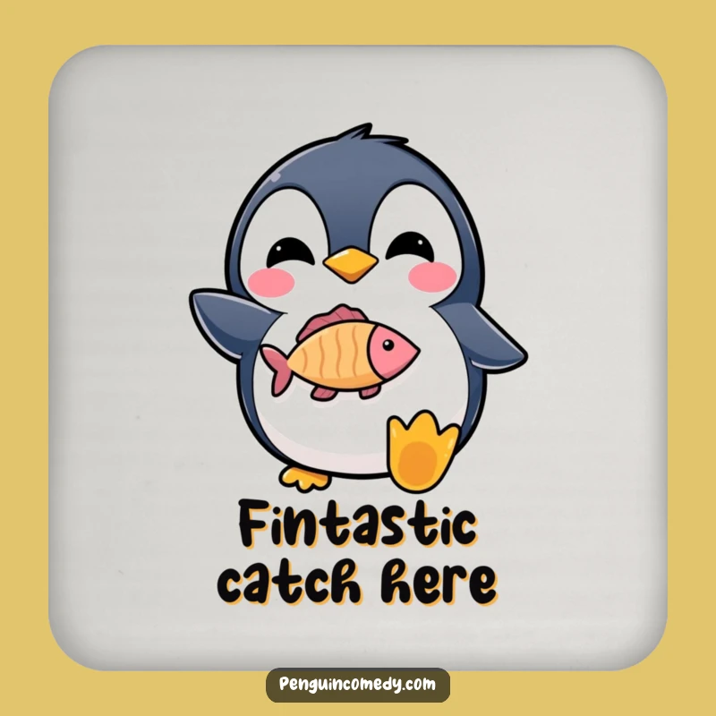 Funny Penguin Fish Coasters: Protect Surfaces with Penguin Pride