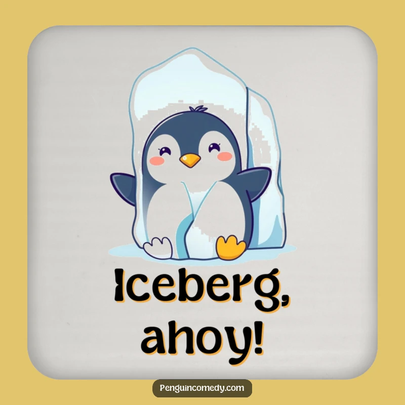 Funny Penguin Iceberg Coaster: Protect Surfaces with Arctic Charm!