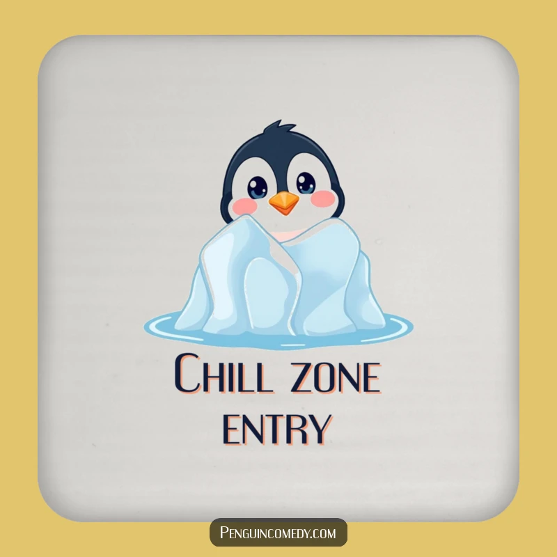 Funny Penguin Peeking Coaster - Protect Surfaces with Arctic Humor