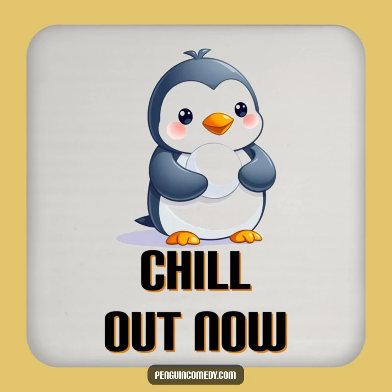 Funny Penguin Snowball Coaster - Hilarious Protection for Your Surfaces