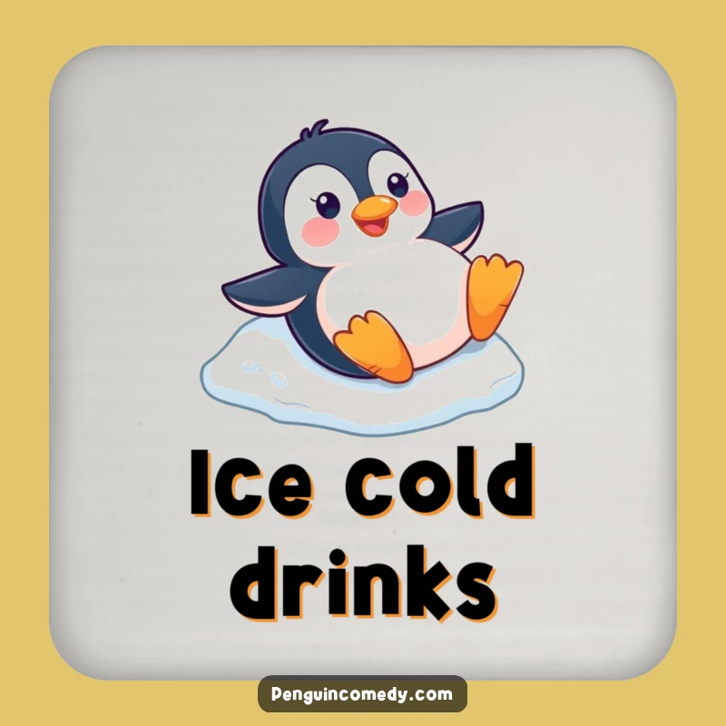 Funny Penguin Slide Coasters: Tabletop Winter Fun, a Cute Funny Gift