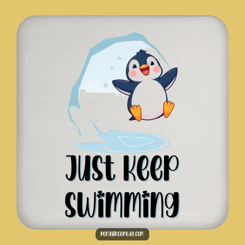 Funny Penguin Jumping Coasters (Set of 4) - Arctic Joy Protection, Cute & Hilarious Gift!