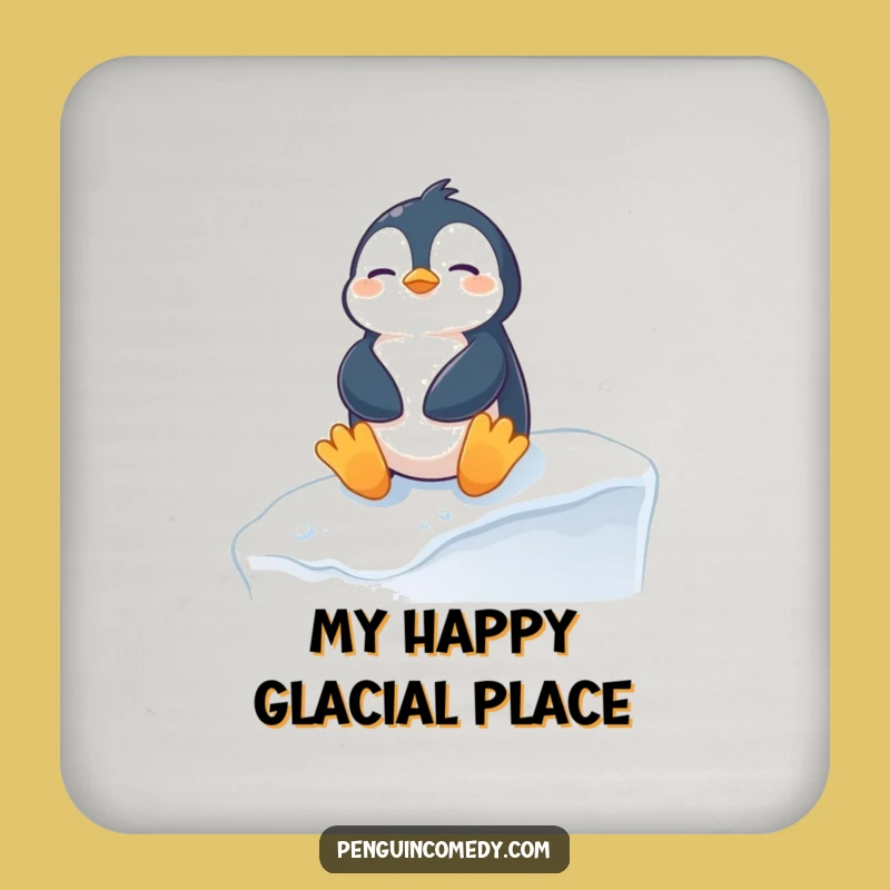 Funny Penguin Sunbathing Coaster: Hilarious Snowy Ledge Protection, Perfect Funny Gift