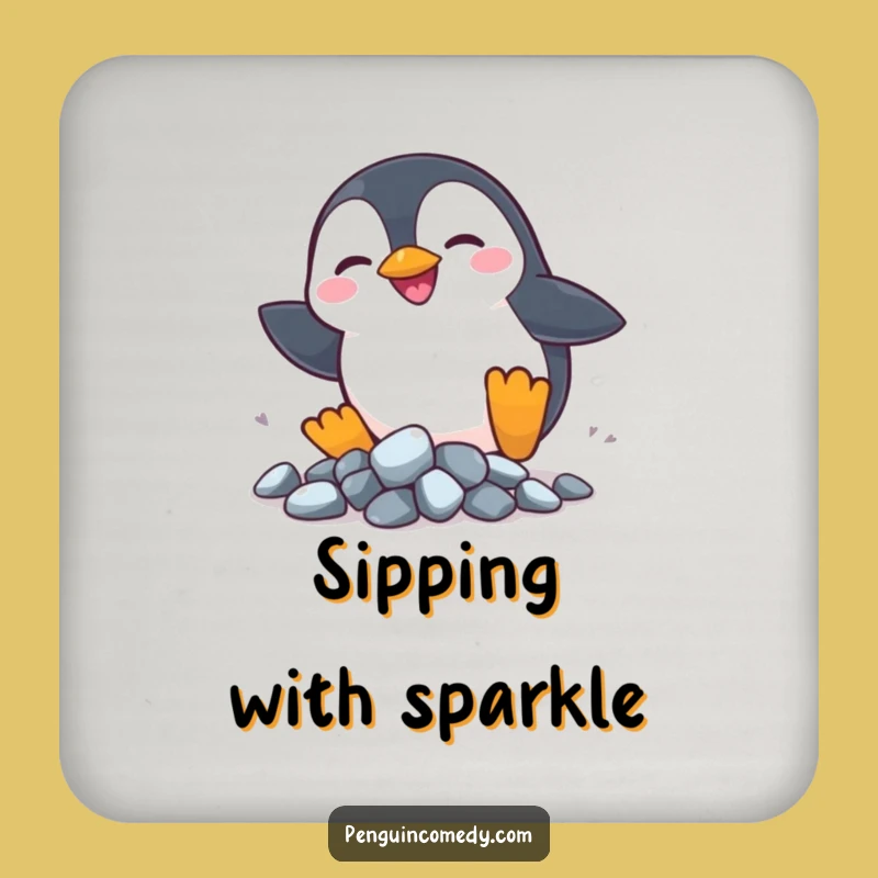 Funny Penguin Rocks Coasters (Set of 4) - Silly Protection, Cute & Hilarious Gift!