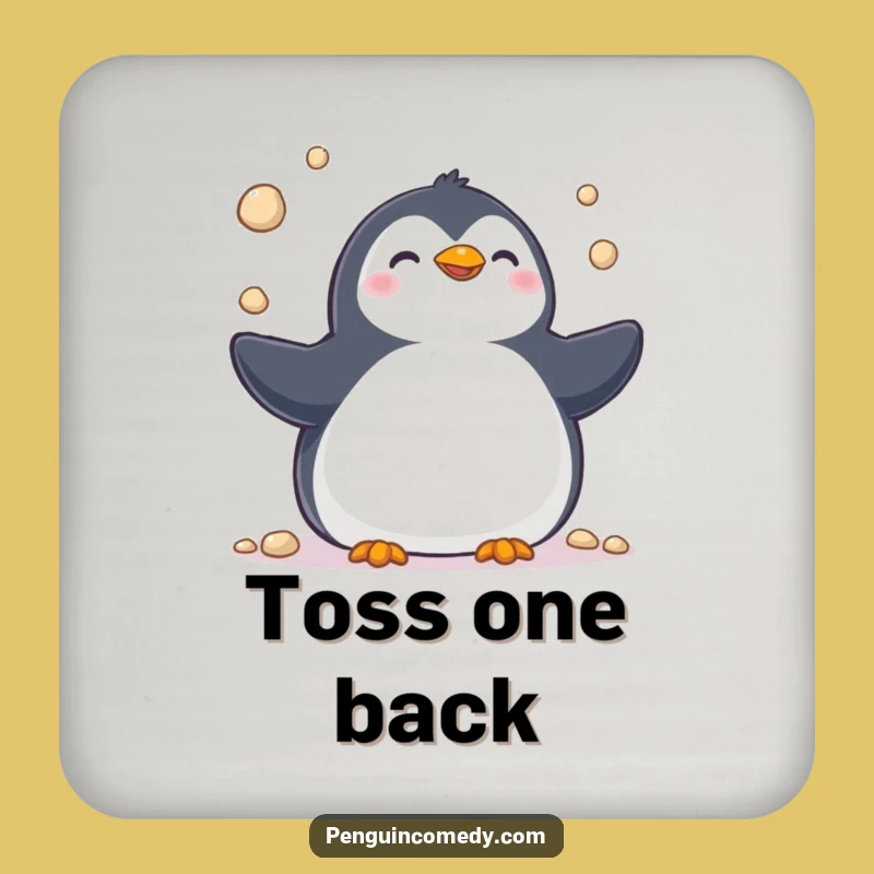 Funny Penguin Juggling Coaster Set - Hilarious Protection for Your Surfaces