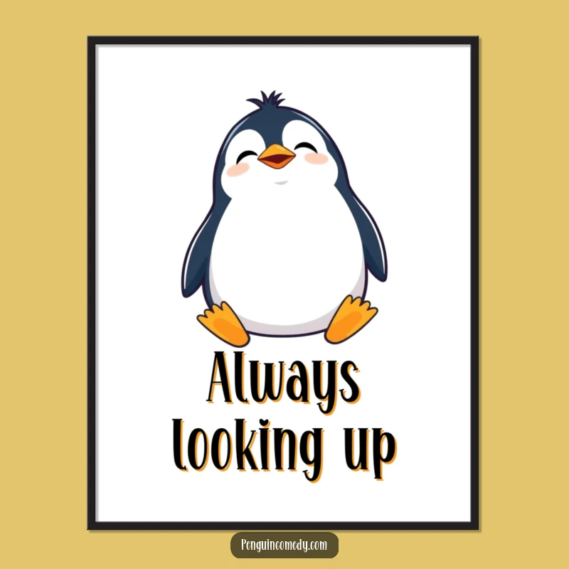 Funny Giggling Penguin Poster: Whimsical Wall Art for Cheerful Spaces