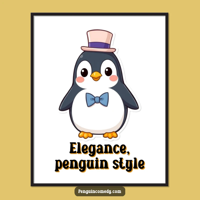 Funny Penguin Poster: Dapper Gent Art, Perfect Humorous Wall Decor Funny Gift!