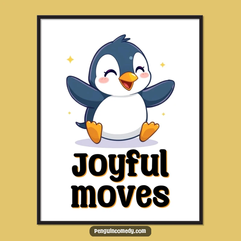 Funny Penguin Dancing Poster - Hilarious Wall Art for a Joyful Space