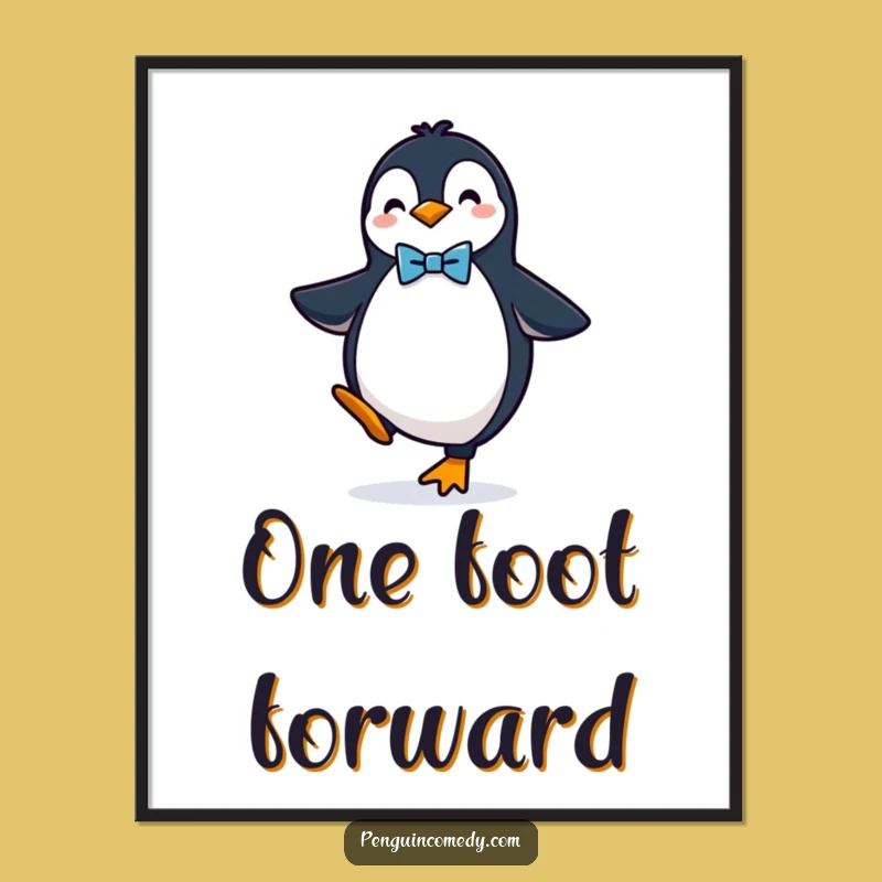 Funny Penguin Bow Tie Poster: Elegant Humor for Your Walls