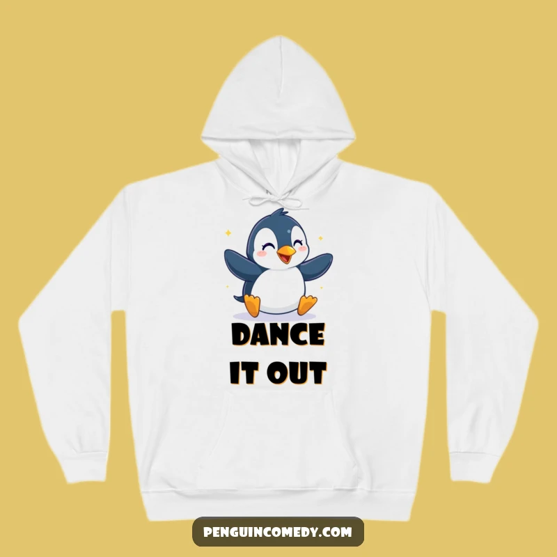 Funny Penguin Groovy Moves Hoodie - Cozy and Hilarious Dance Gear