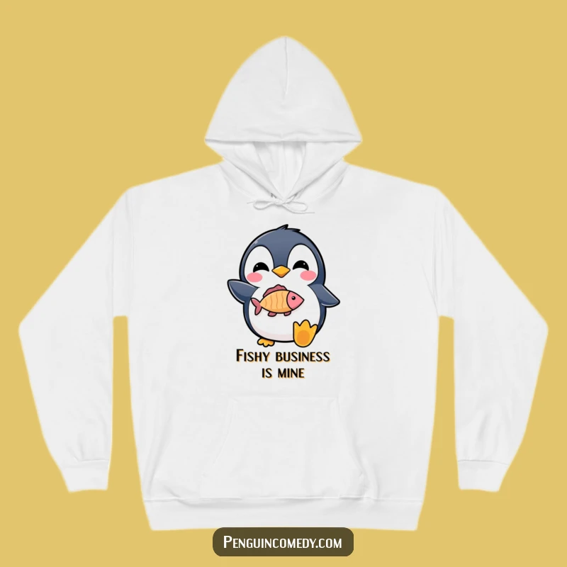 Cozy Funny Penguin Fish Hoodie: Warm & Proudly Humorous Apparel