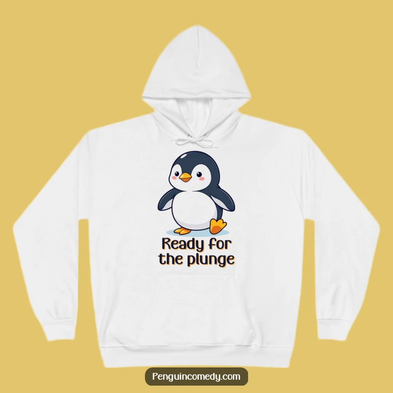 Funny Penguin Diving Hoodie: Cozy Alert Stance, Perfect Funny Gift