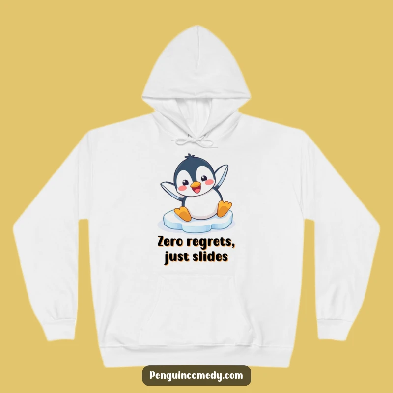 Funny Penguin Ice Slide Hoodie: Cozy Up With This Hilarious Winter Warmth Gift!