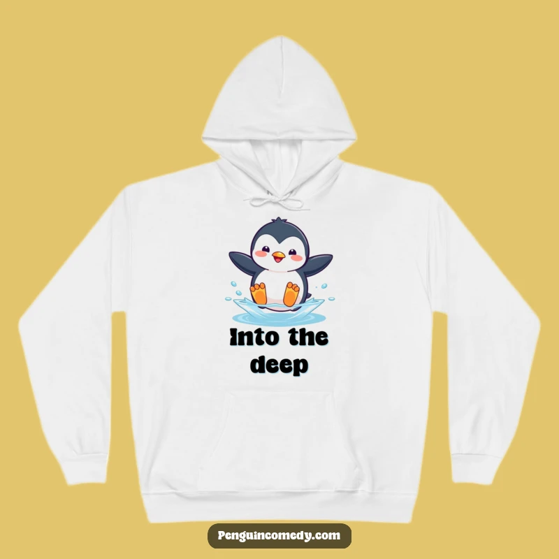 Funny Penguin Jumping Hoodie - Cozy Penguin Dive Buddy Gift