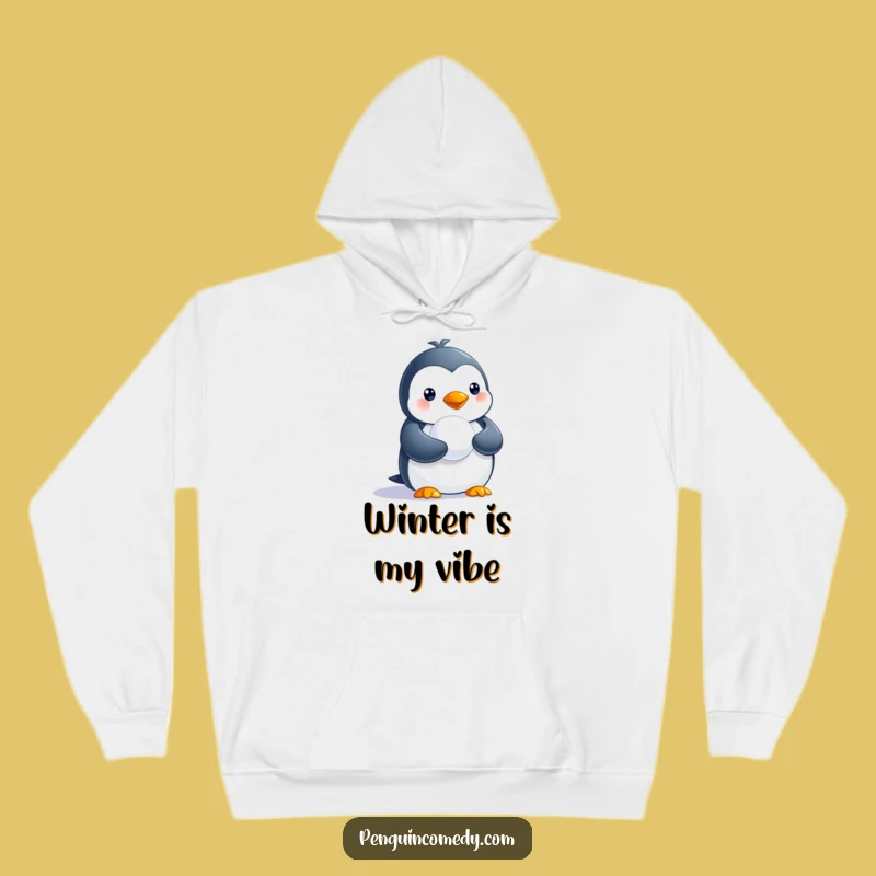 Funny Penguin Snowball Hoodie - Cozy & Hilarious Gift for Cold Weather Fun