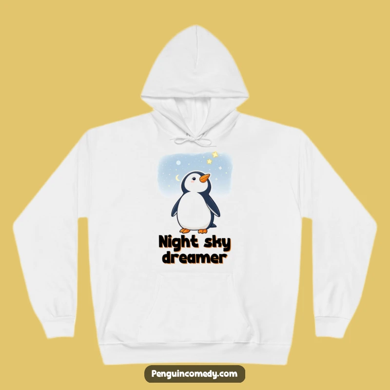 Funny Penguin Starry Night Hoodie - Cozy & Cosmic Humor Gift