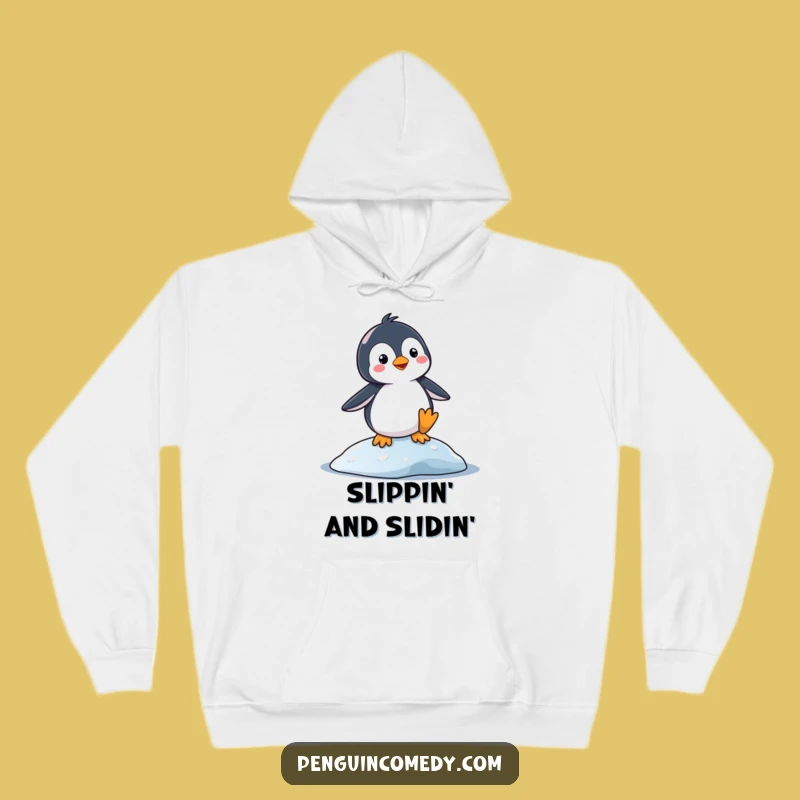 Funny Slipping Penguin Hoodie: Cozy Up with Hilarious Penguin Antics