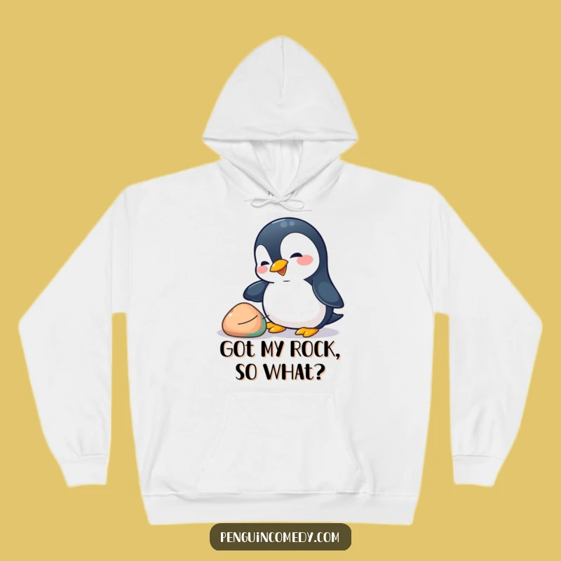 Funny Penguin Pebble Hoodie: Cozy Playful Bird Design, Perfect Funny Gift